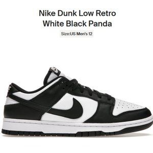 SIZE 12 - Nike Dunk Low Retro White Black Panda - DD1391-100 - AUTHENTIC NEW!